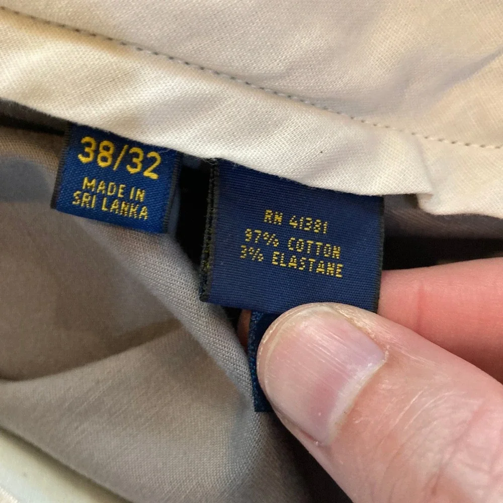Polo Ralph Lauren Pants Men 38x32‎ (Fit 37x30) Stretch Classic Fit Taupe Gray